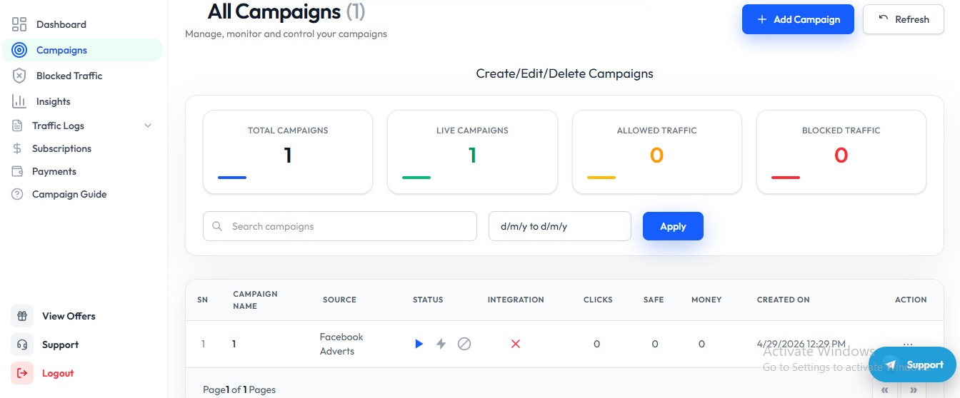 Clockerly dashboard screenshot