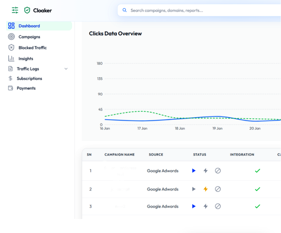 Clockerly dashboard screenshot